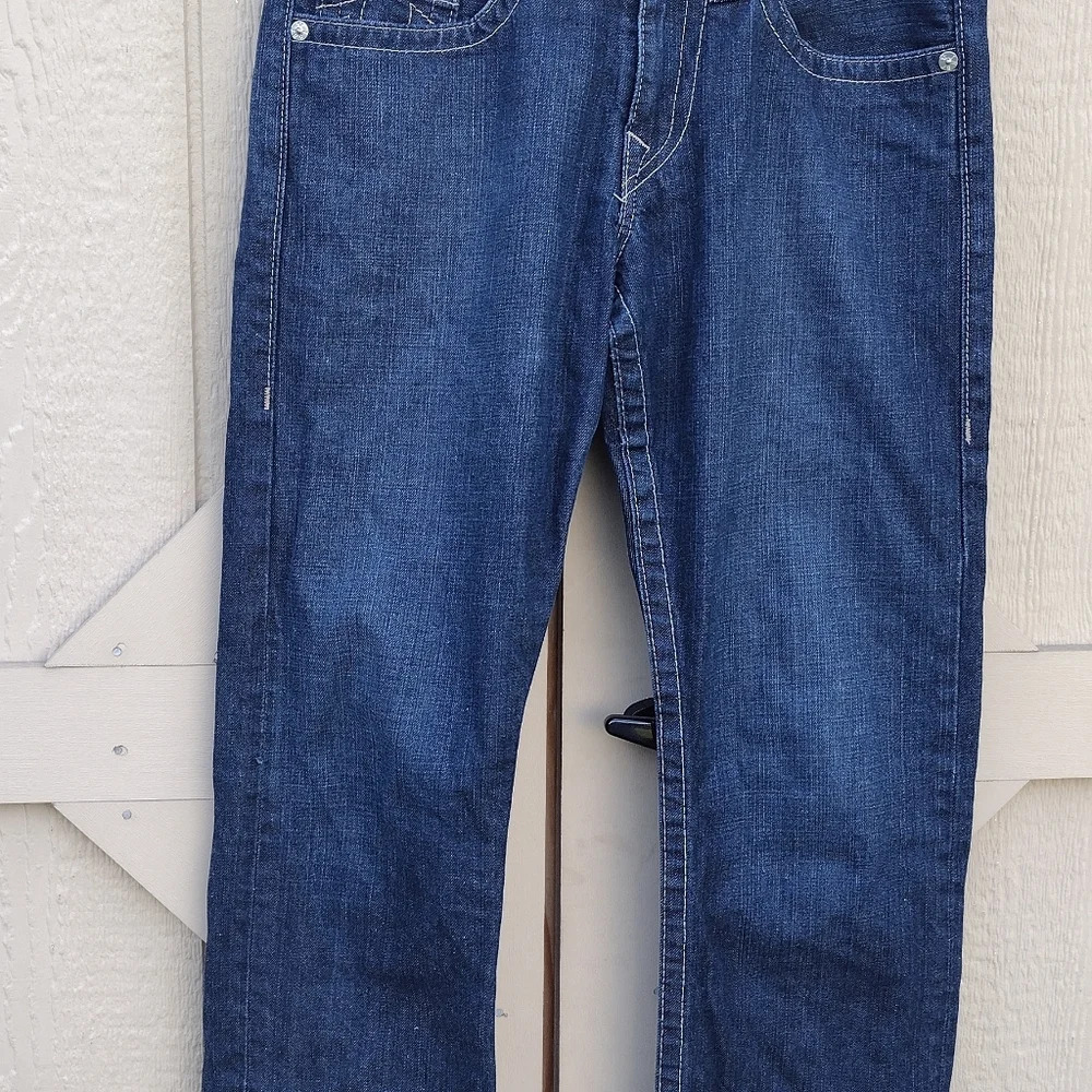 True Religion Section Straight Seat World Tour Jeans Blue Men's 31 - Picture 2 of 13